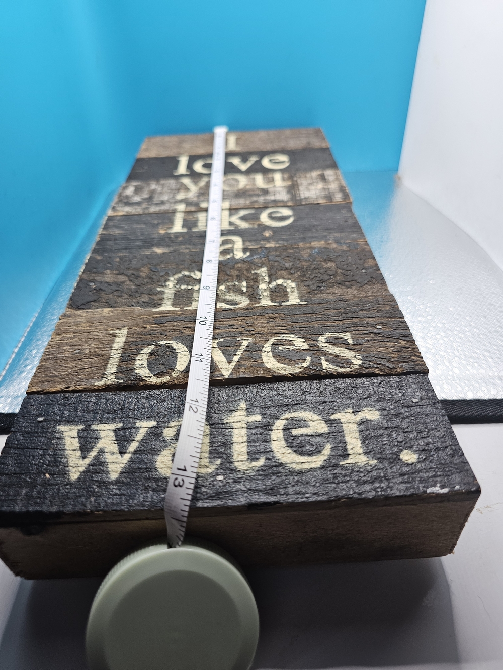 Handmade Rustic Wood Sign with Cream Lettering